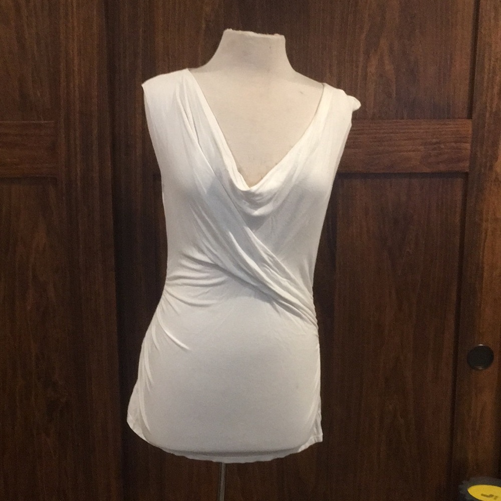 Draped front long t-shirt